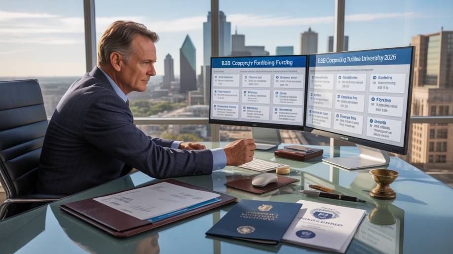 Top 5 Corporate Sponsored US Universities 2026 enterprise director reviewing B2B university tuition funding dashboards